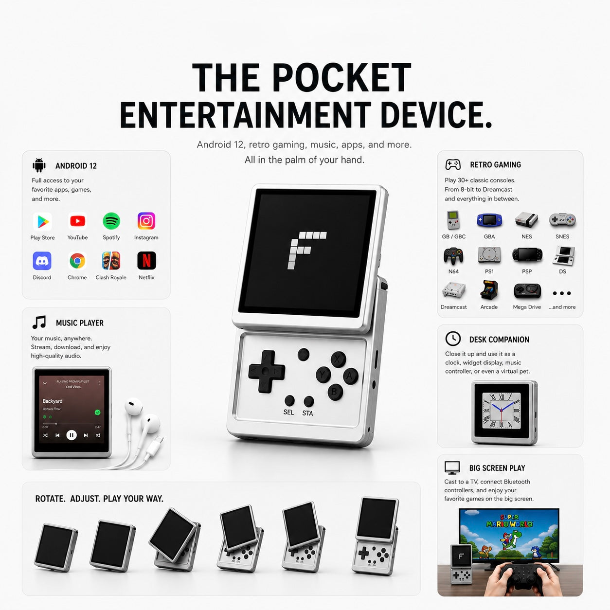 Flippiq™ Flip Pro – Premium Retro Gaming Console